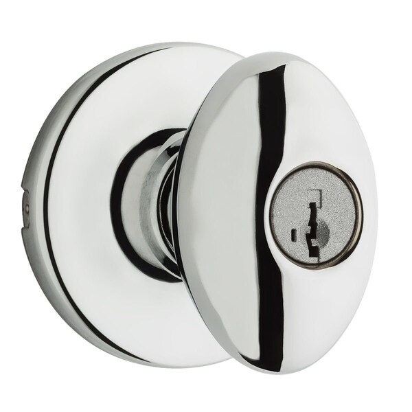 Kwikset Aliso Keyed Entry Door Knob Set W/ SmartKey Bright Chrome 400AO-26S - main